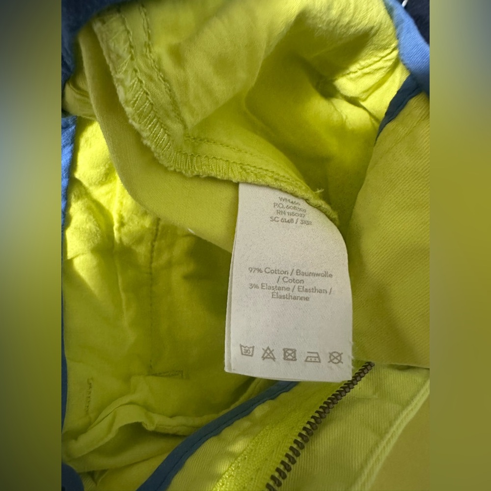 Boden Neon Yellow Cropped Trouser Pants Cotton Womens Size 4R 4 WM464 - Picture 6 of 10